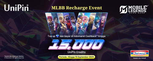 MLBB Recharge Event – Cashback Hingga Rp15.000 #bayarPakeIndomaret di UniPin!